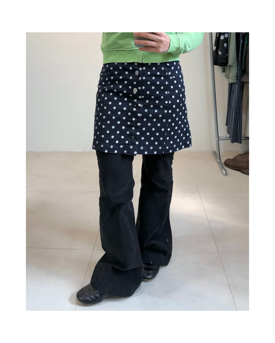 빈티지 도트 스커트 상품이미지1