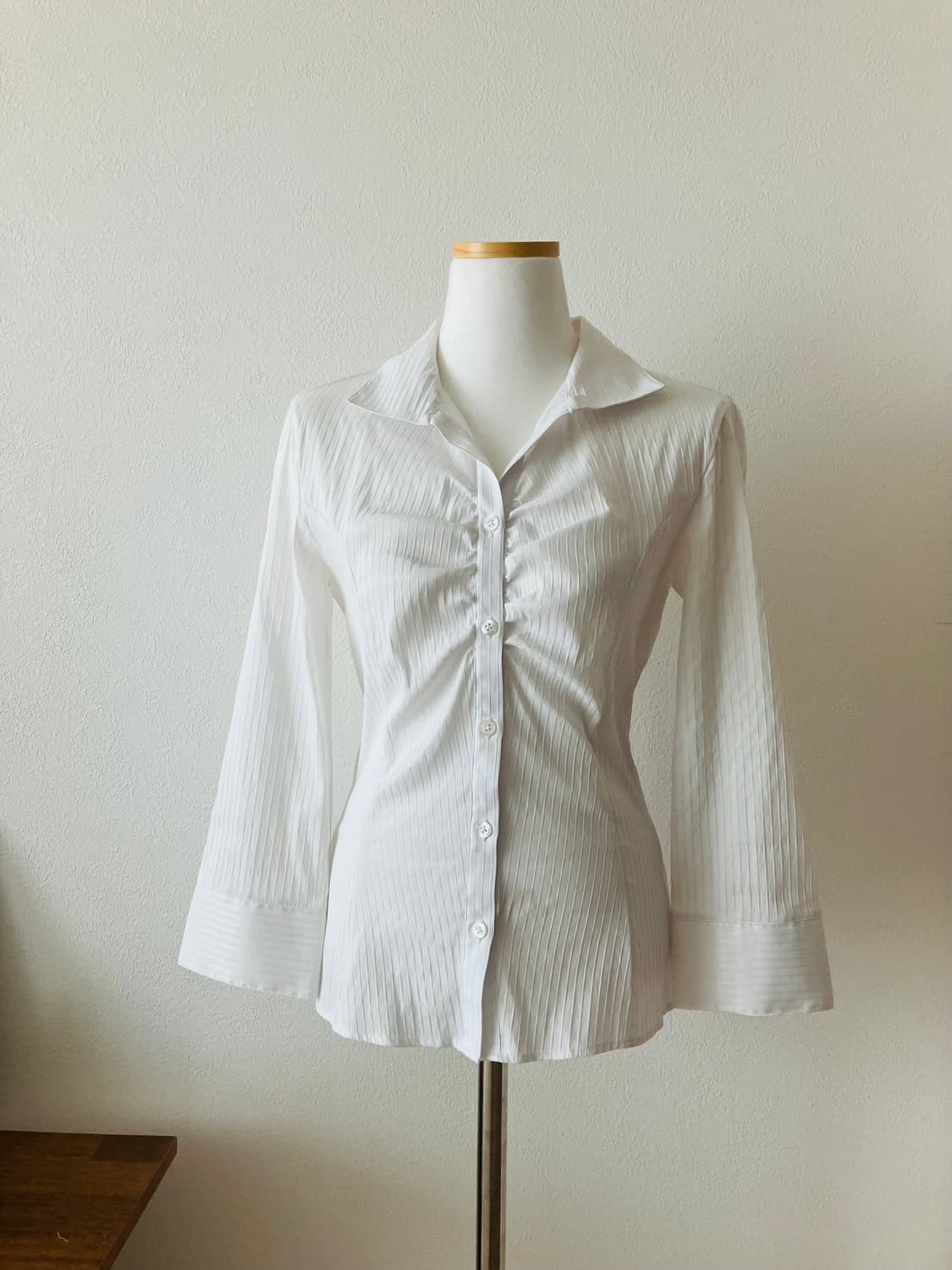 naracamicie 화이트 스트라이프 셔츠 슬림핏 셔츠 공겜여주 긱시크 상품이미지1