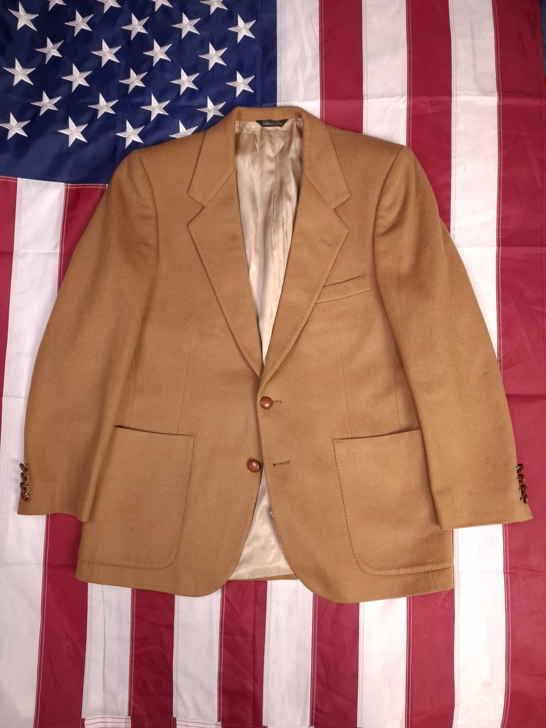새제품급 오리지날 미국제조 랑방 카멜헤어 2버튼 블레이져 상품이미지1