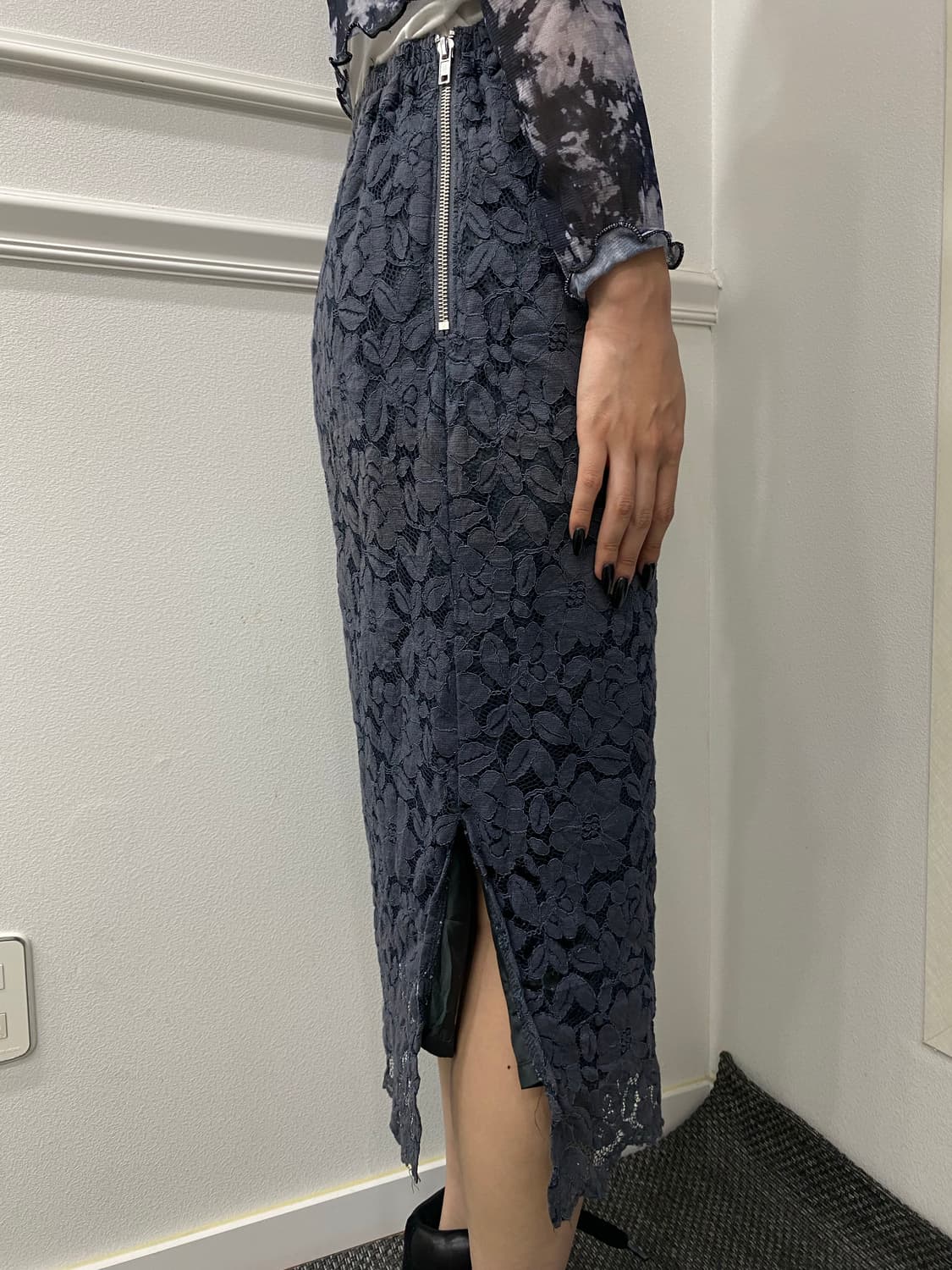 Oriental Pattern Cutting Detail Skirts 상품이미지7