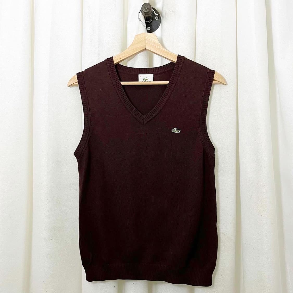 라코스테 브라운 브이넥 니트 베스트 상품이미지1