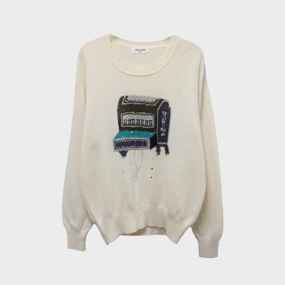 PIARE 자수 포인트 울 혼방 니트 63490 상품이미지1