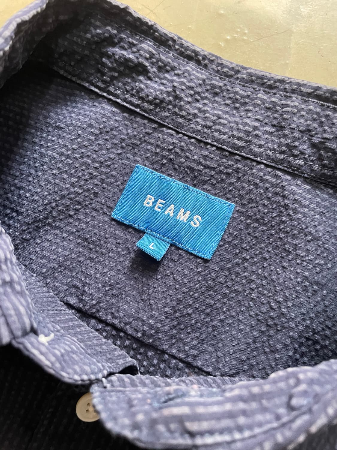 Beams 빔즈 반팔 셔츠 네이비 L 상품이미지4