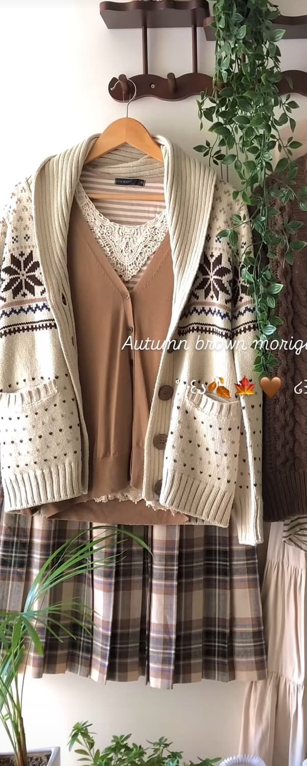 가을 노르딕 가디건세트 빈티지 입질연 모리걸  상품이미지1