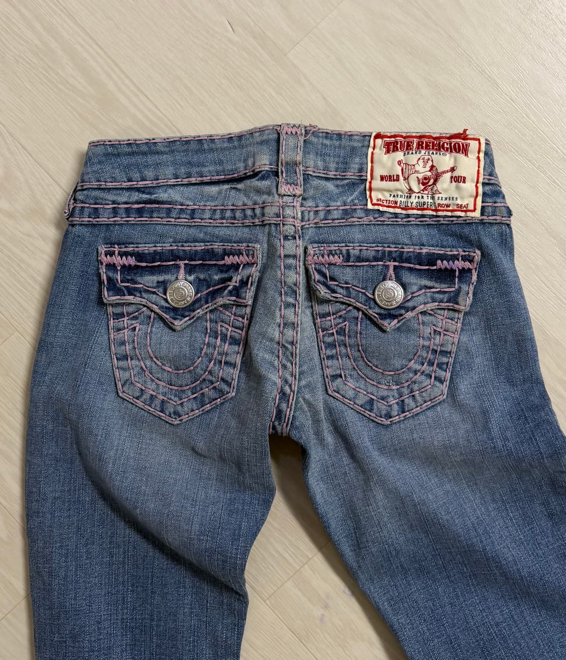 [대장] 트루릴리전 희귀 워싱 연청 핑크 데님 팬츠 청바지 상품이미지3