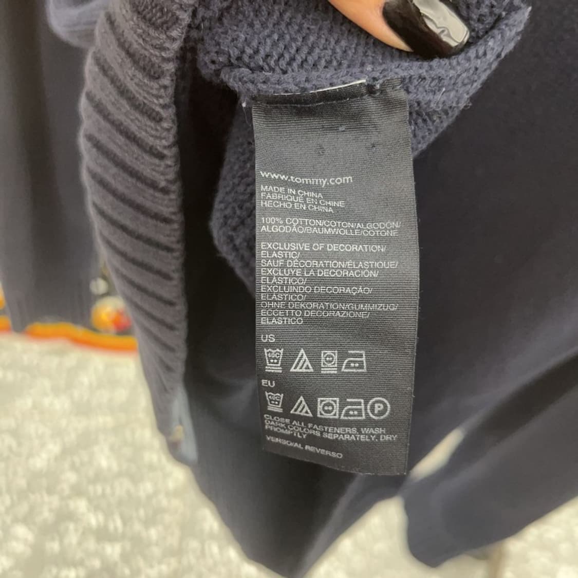 타미힐피거 올드스쿨 레트로 자수패치 집업 니트 가디건 M C07413 상품이미지6