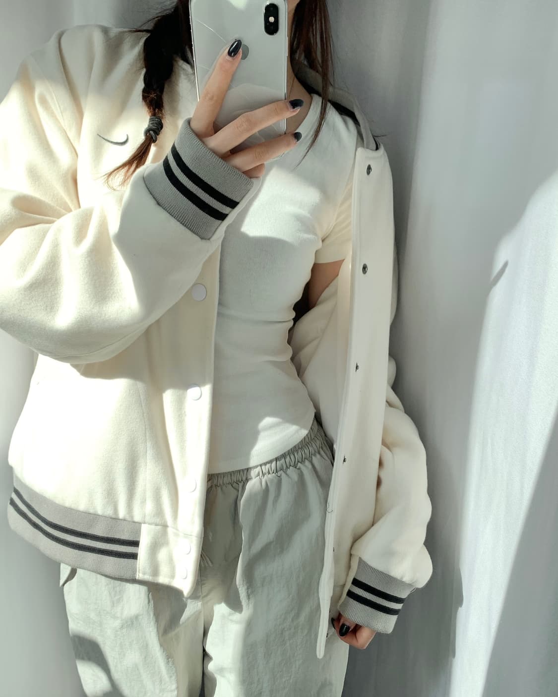 Nike 나이키 아이보리 울 스타디움 자켓 상품이미지7