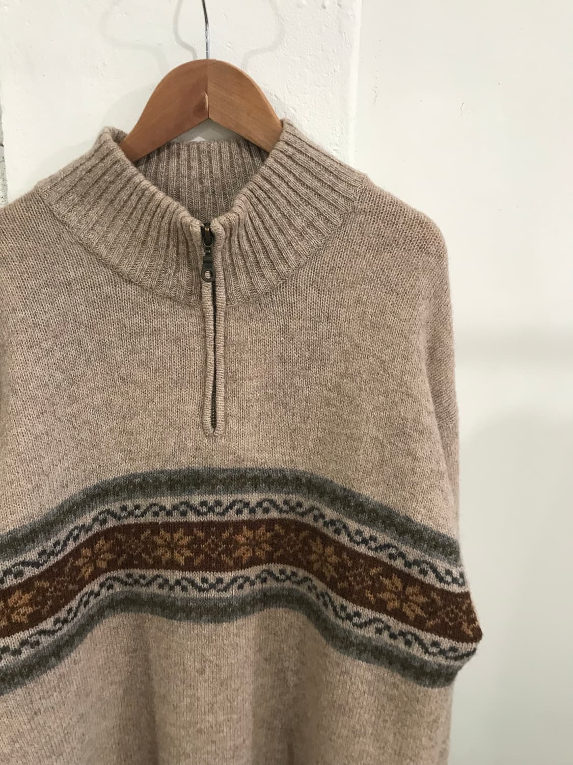 Vintage nordic knit zip-up 상품이미지5