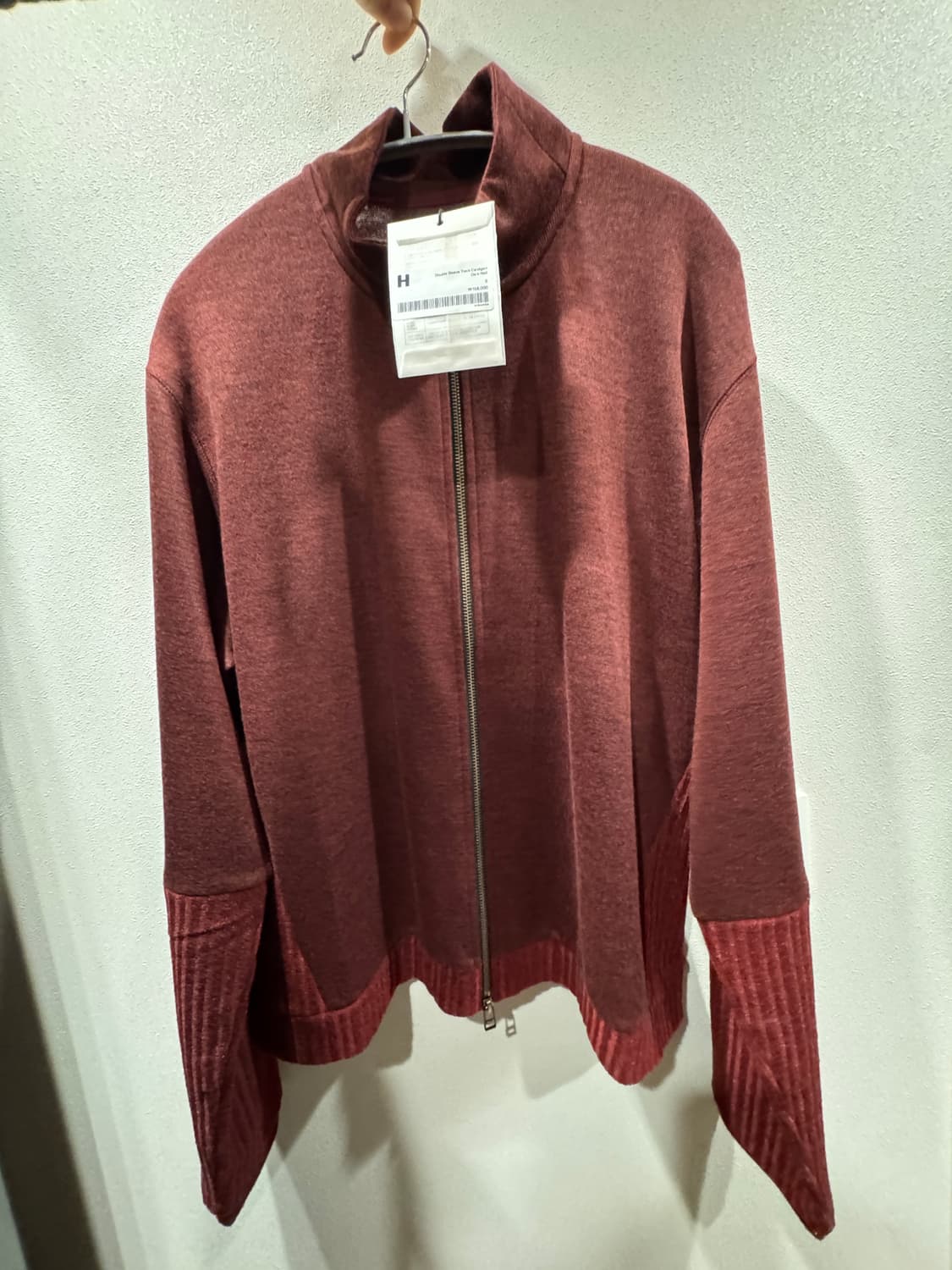 5) 해칭룸 더블 슬리브 트랙 가디건 다크 레드 상품이미지2