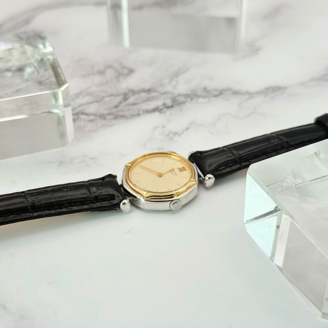 70s80s 빈티지 세이코 플라워 베젤 콤비 로마다이얼 워치 상품이미지2