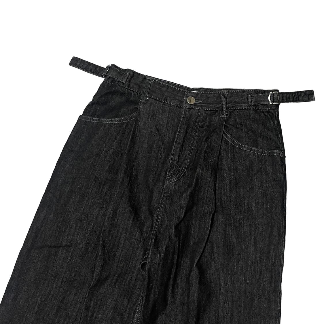 미나브 어드저스트 원턱 흑청 데님 팬츠 상품이미지3