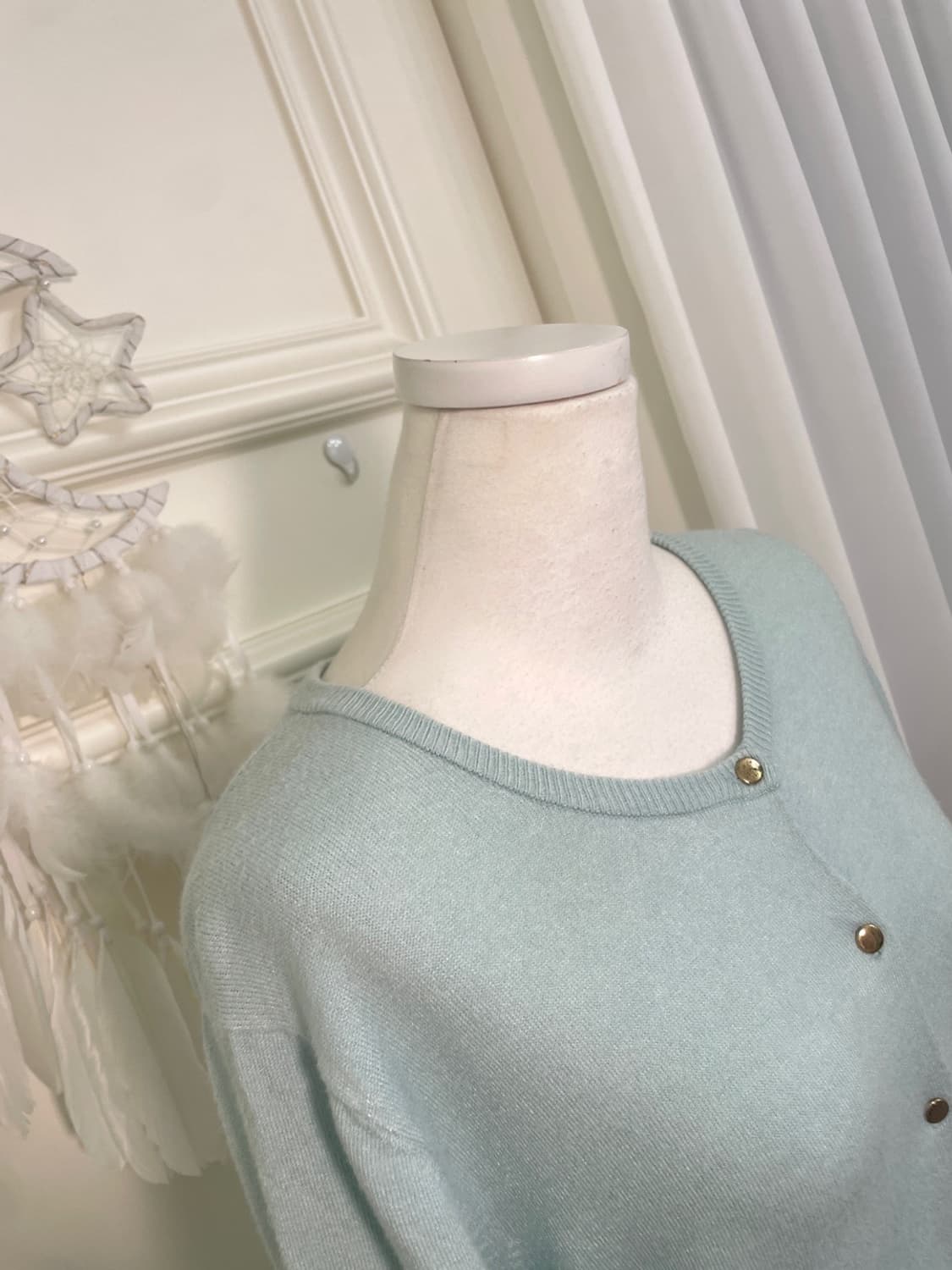 mint gold button point basic cardigan 상품이미지6