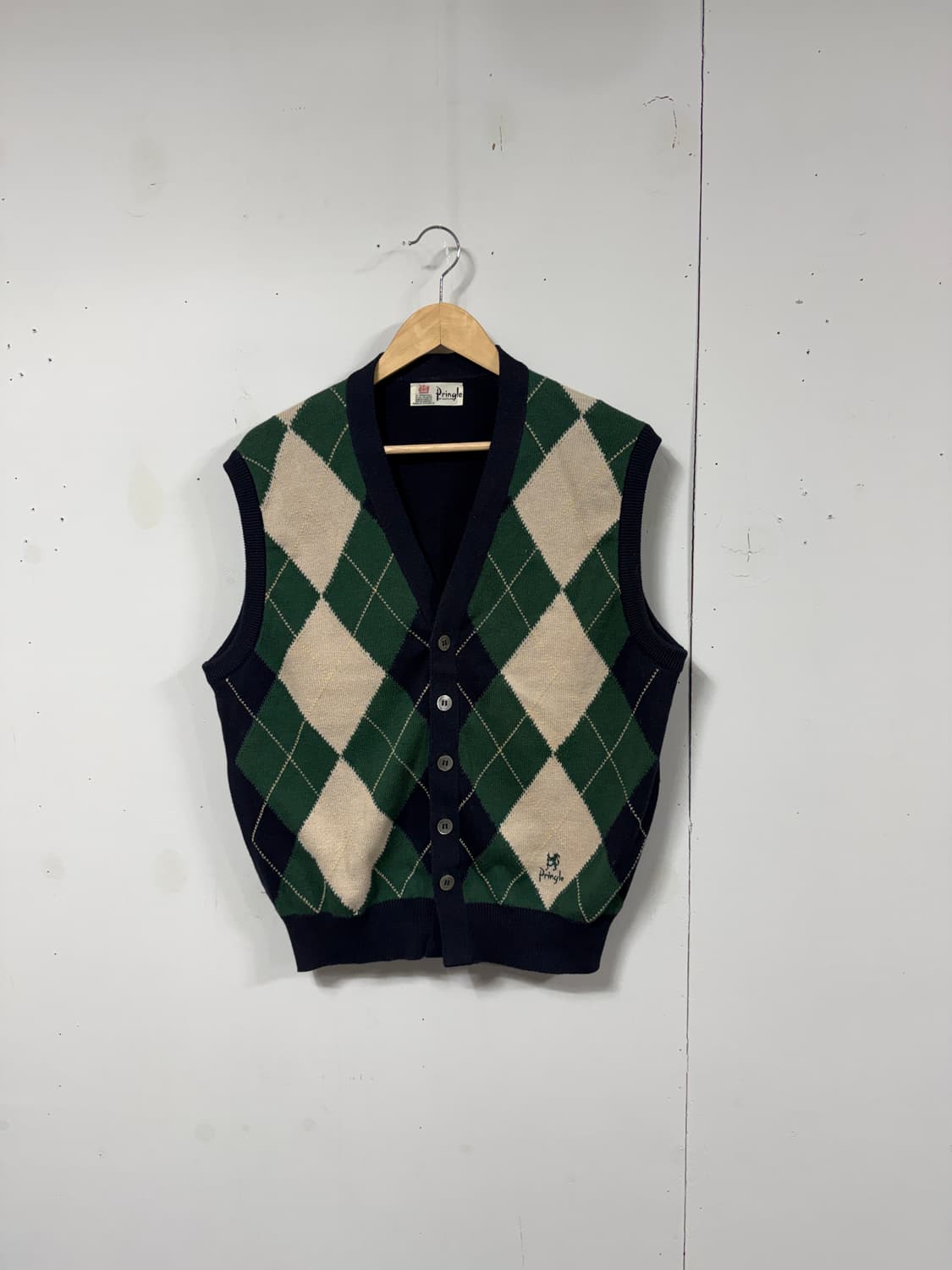 90s 프링글 오브 스코틀랜드 아가일 니트베스트 상품이미지1