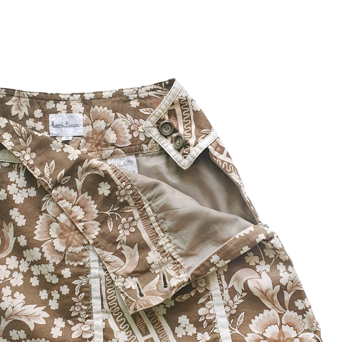 바이어스 라인 플라워 미디스커트 상품이미지3