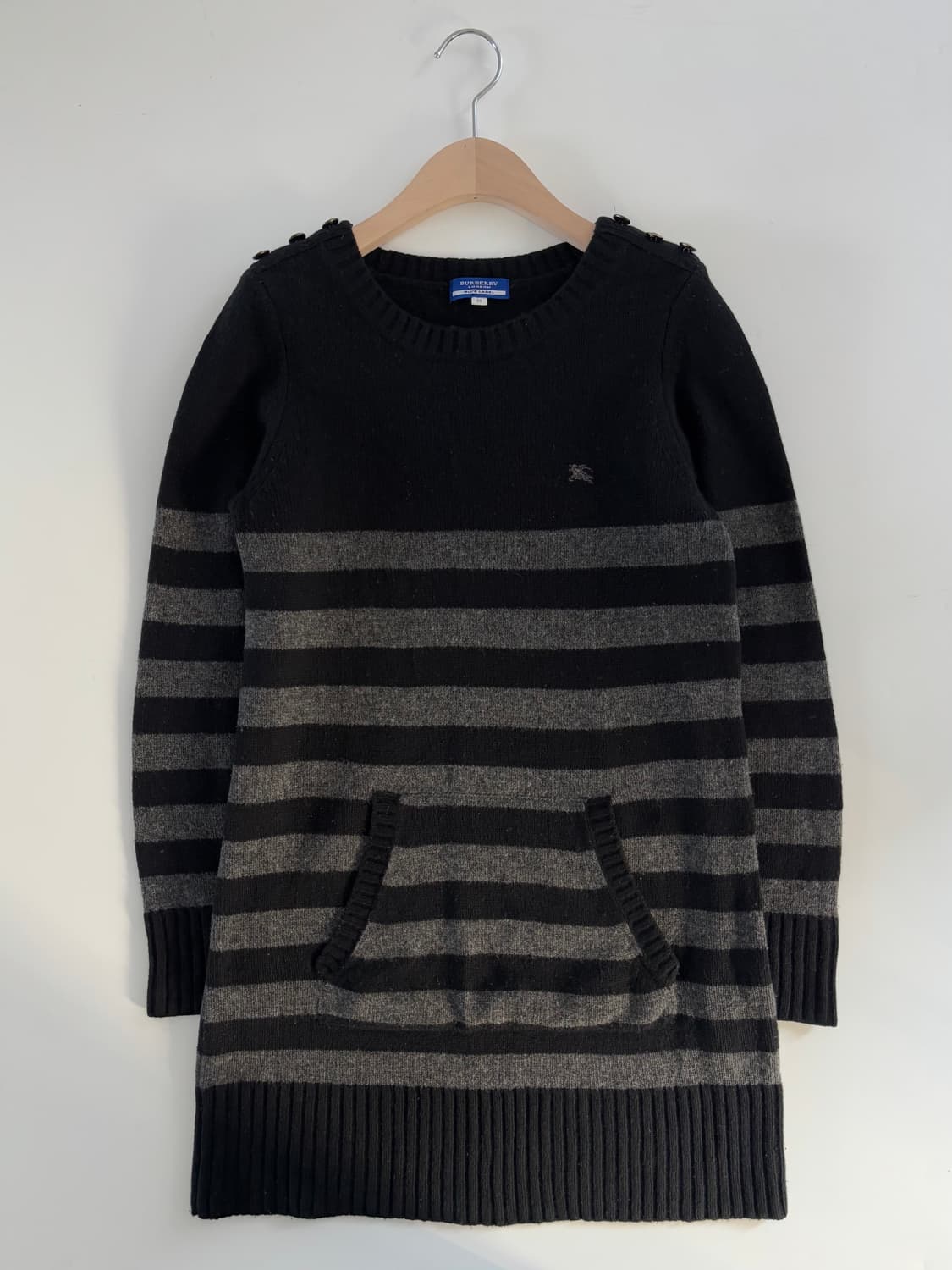Burberry  버버리 블루라벨 블랙·차콜 스트라이프 니트 원피스 상품이미지5