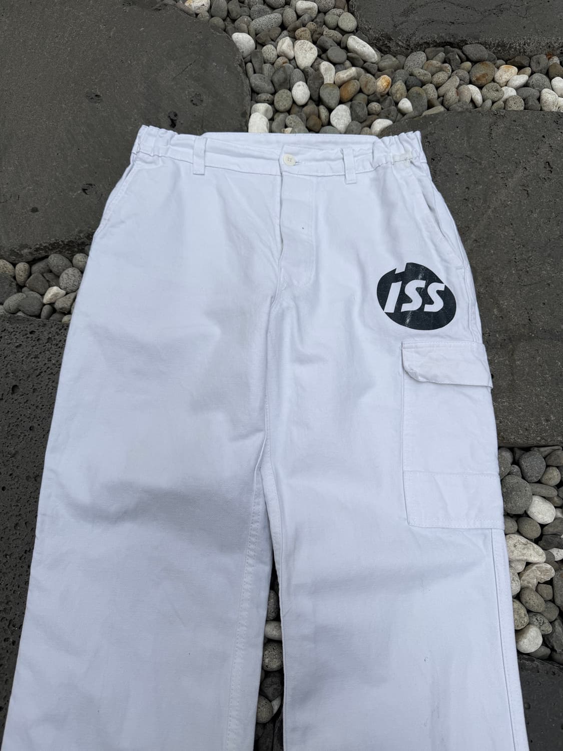 1990s VINTAGE WHITE FRENCH ISS 프렌치워크팬츠 상품이미지3