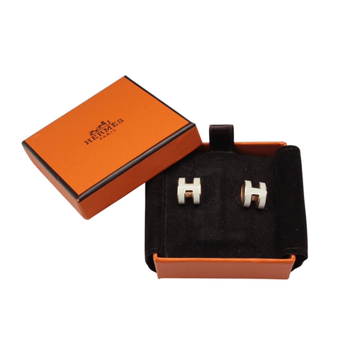 에르메스 금장 화이트 H 팝아슈 이어링 상품이미지4