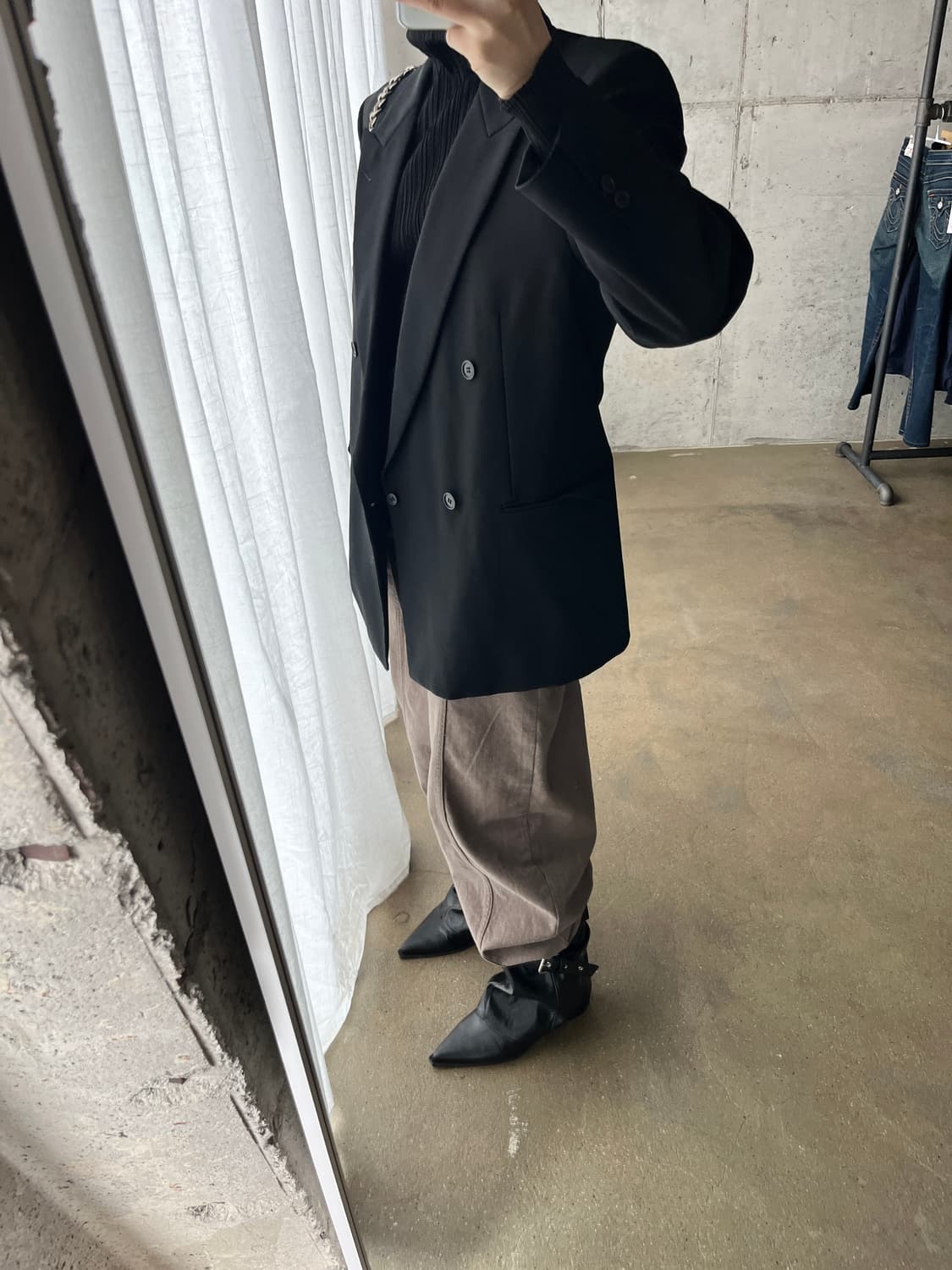 더블브레스트 블레이저 블랙 상품이미지4