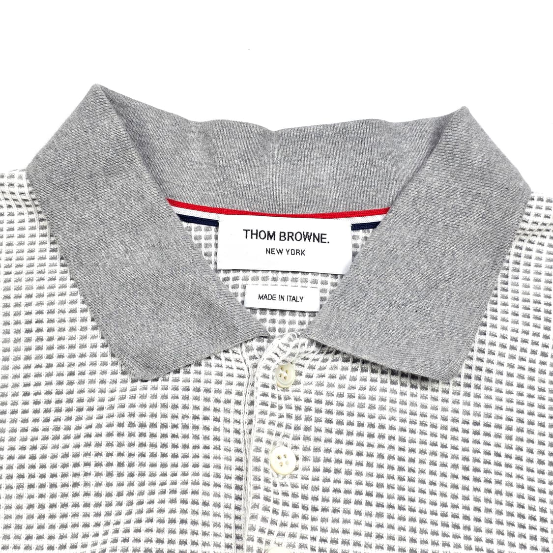 톰브라운 텍스쳐 바이컬러 반팔 카라티셔츠 상품이미지6