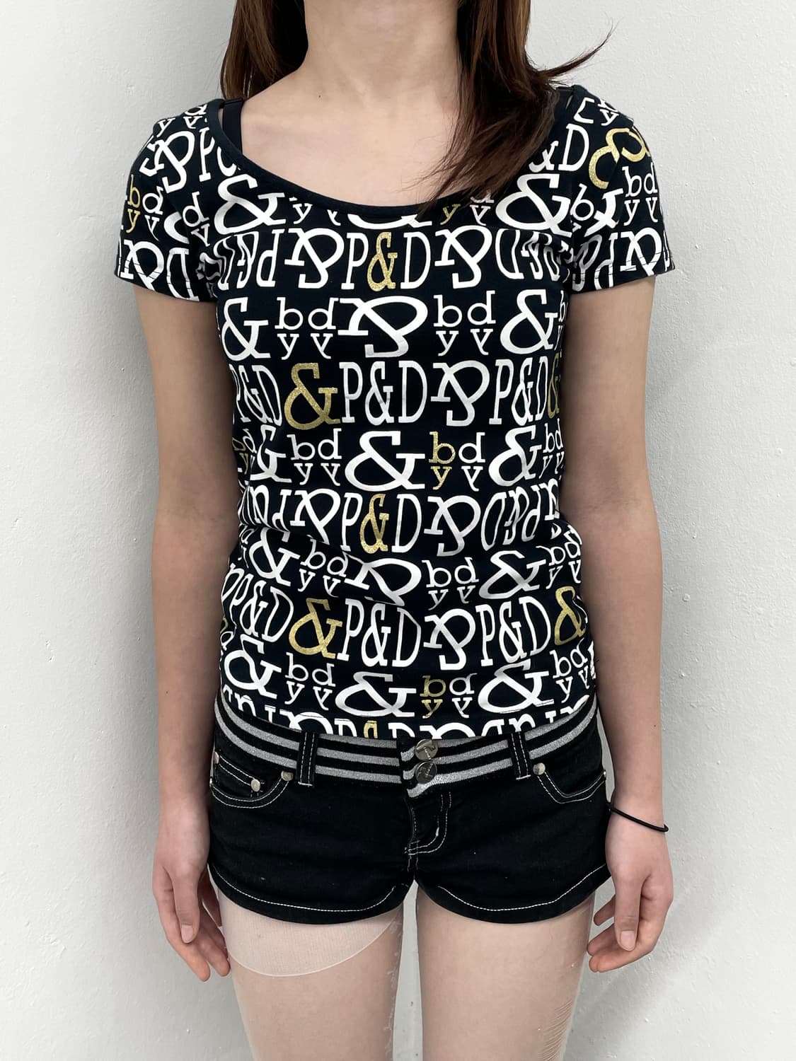 펑크 갸루 글리터 버튼 숏츠  상품이미지6