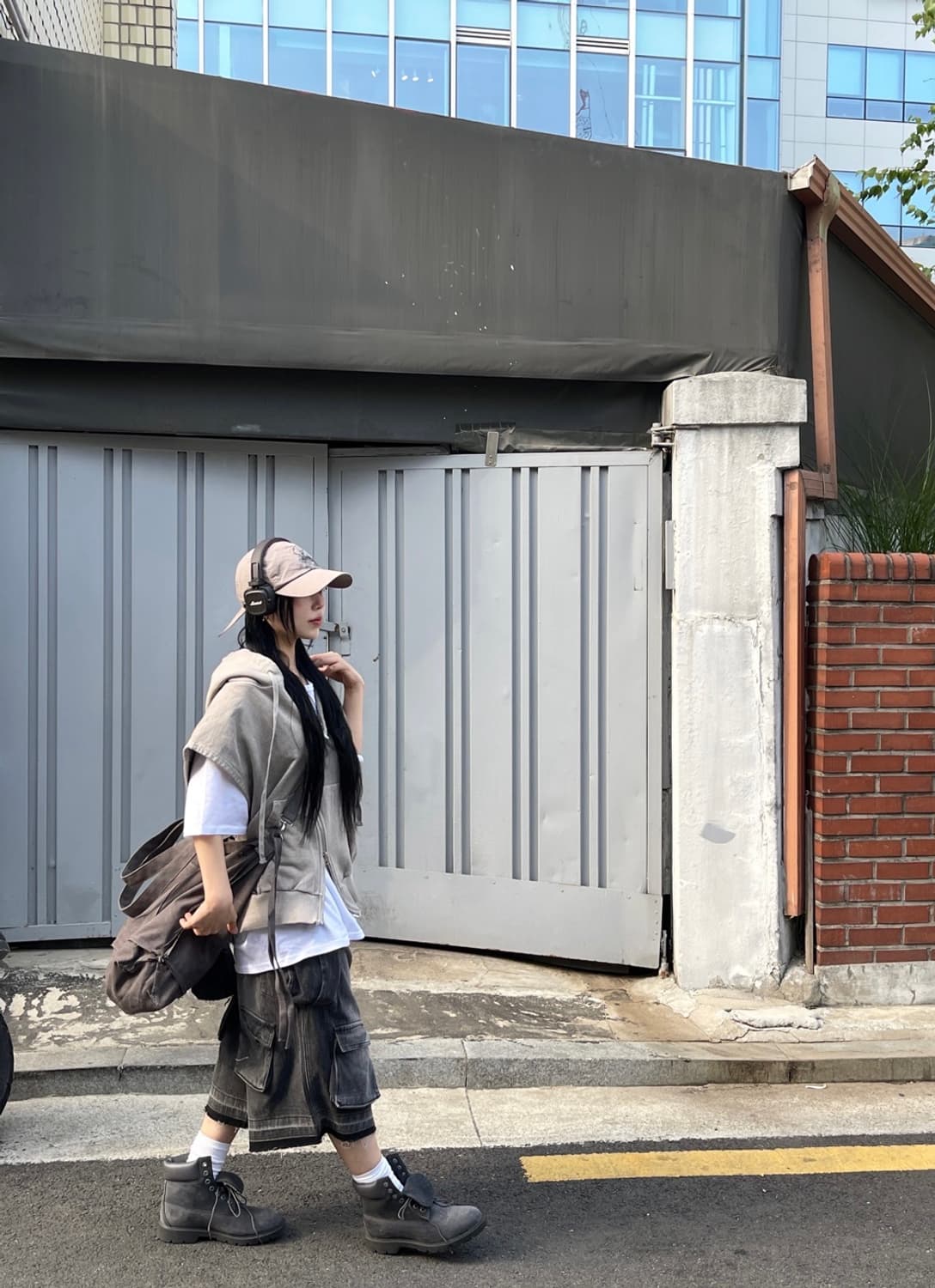 히니츠키 오리진 빈티지 카고 데님 버뮤다 팬츠 흑청 상품이미지5