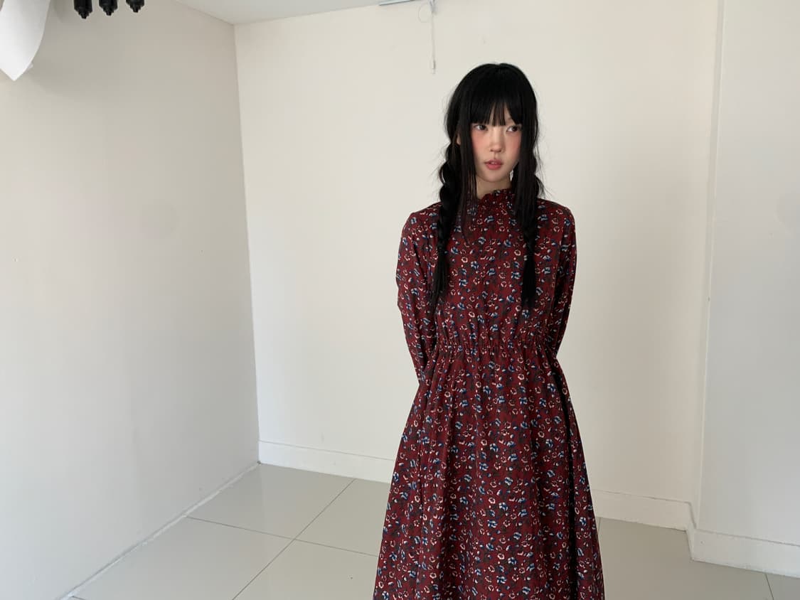 Oriental highneck floral dress 상품이미지2