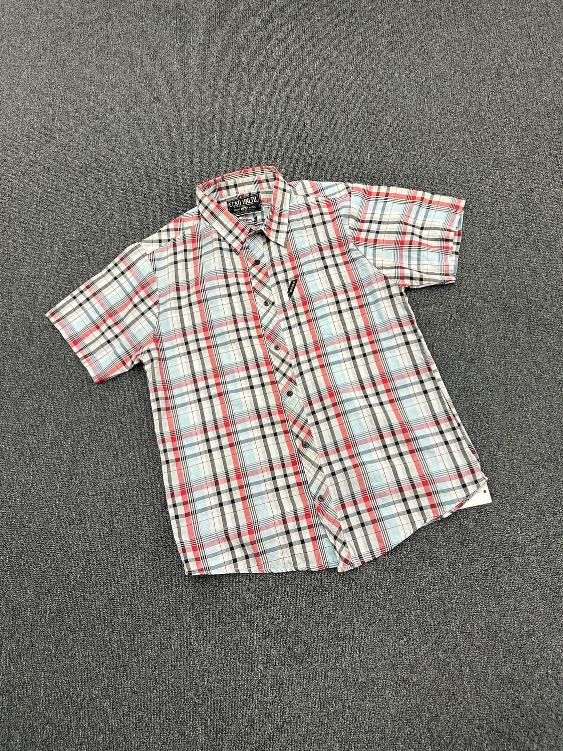 3XL) ECKO UNLTD 에코 언리미티드 빈티지 체크 반팔셔츠 상품이미지2