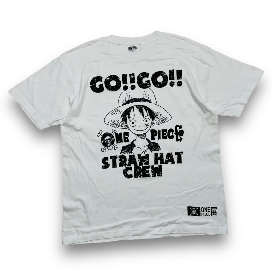 원피스 몽키 D 루피 해적단 프린트 화이트 티셔츠 상품이미지1