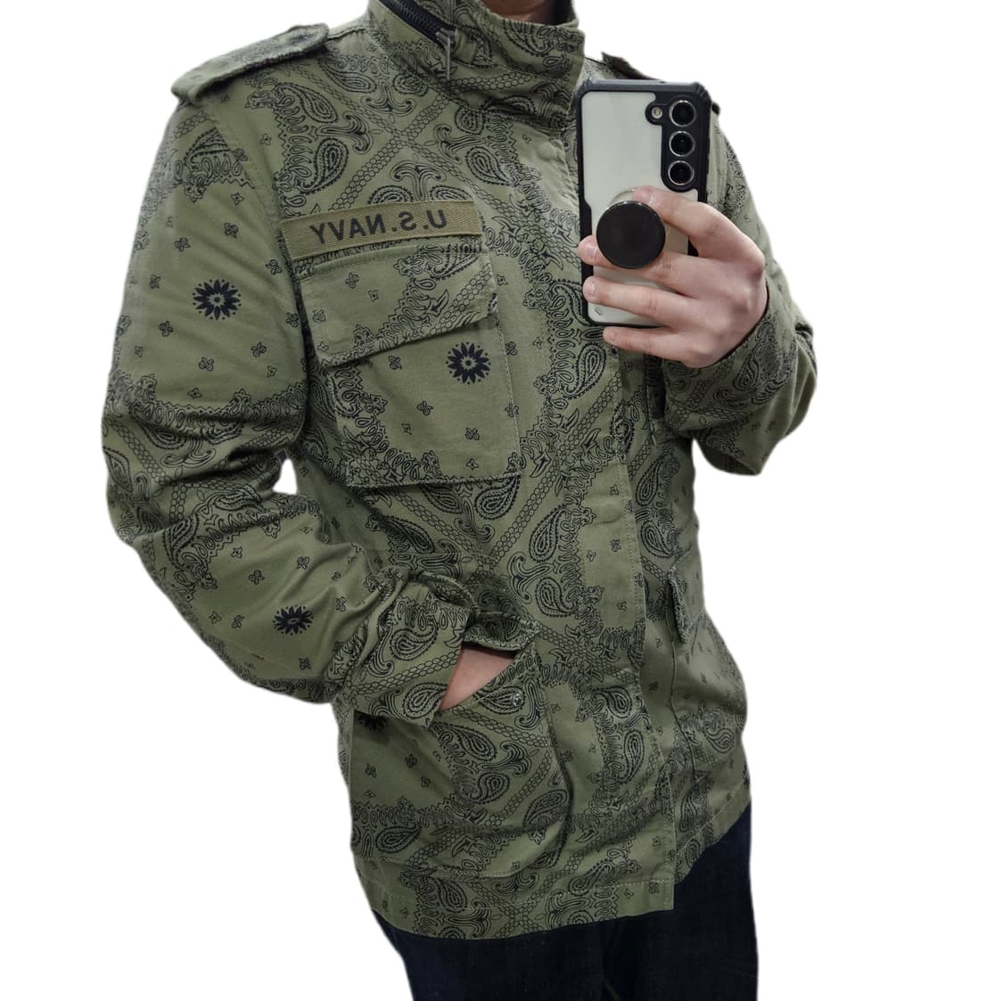 코데즈컴바인 페이즐리 패턴 필드자켓 95-100 상품이미지1