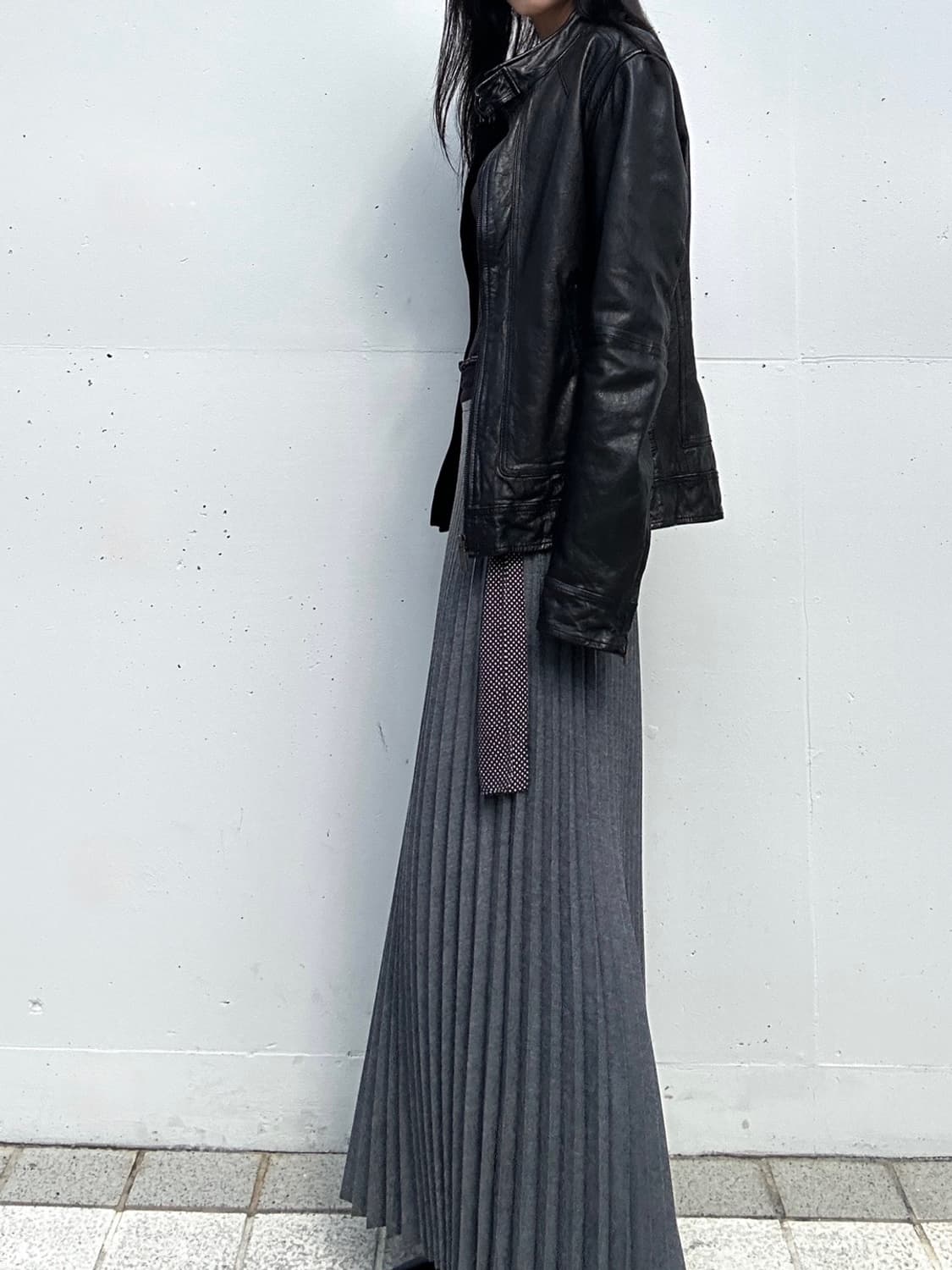 Basic loose lamb skins leather jacket /  상품이미지4
