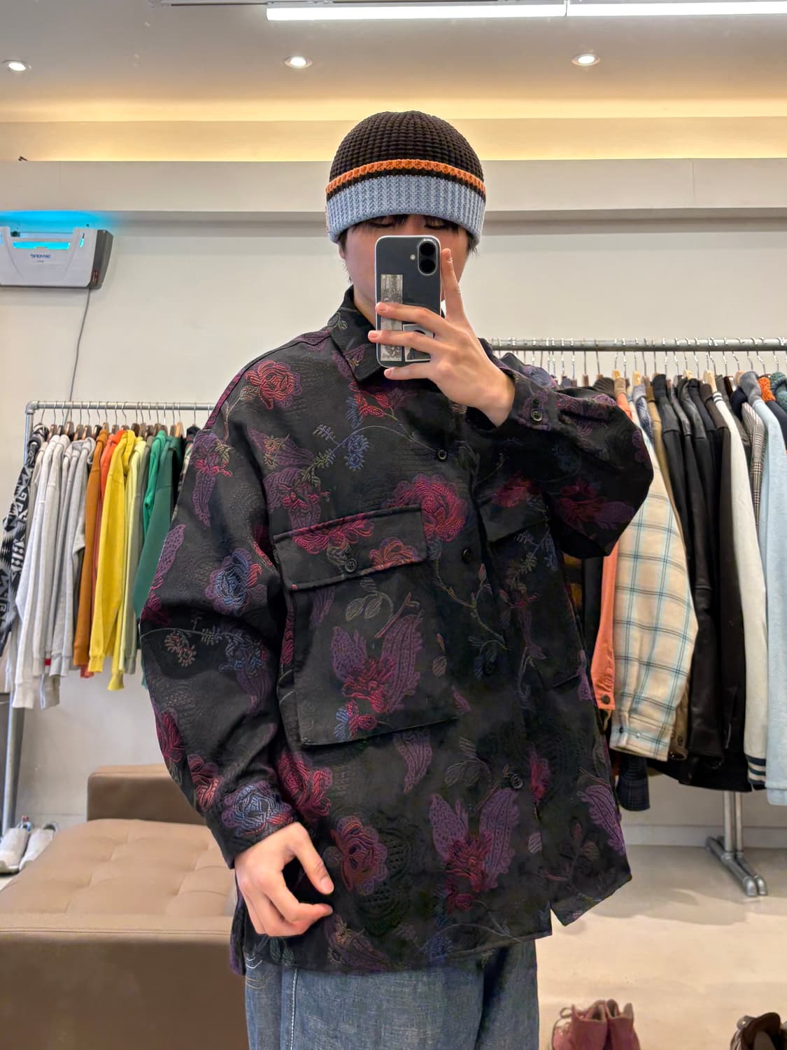 하레 플라워 자카드 셔츠 자켓 상품이미지9