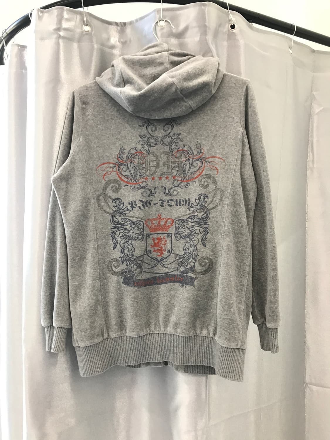 Olivia Hassler Grey Velvet Hoodie zip up 상품이미지5
