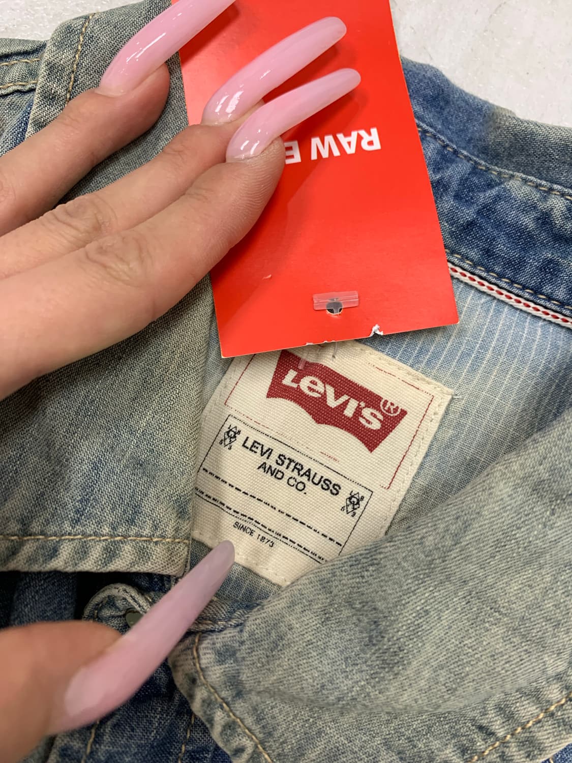 리바이스 워싱 데님 셔츠 #682 상품이미지4