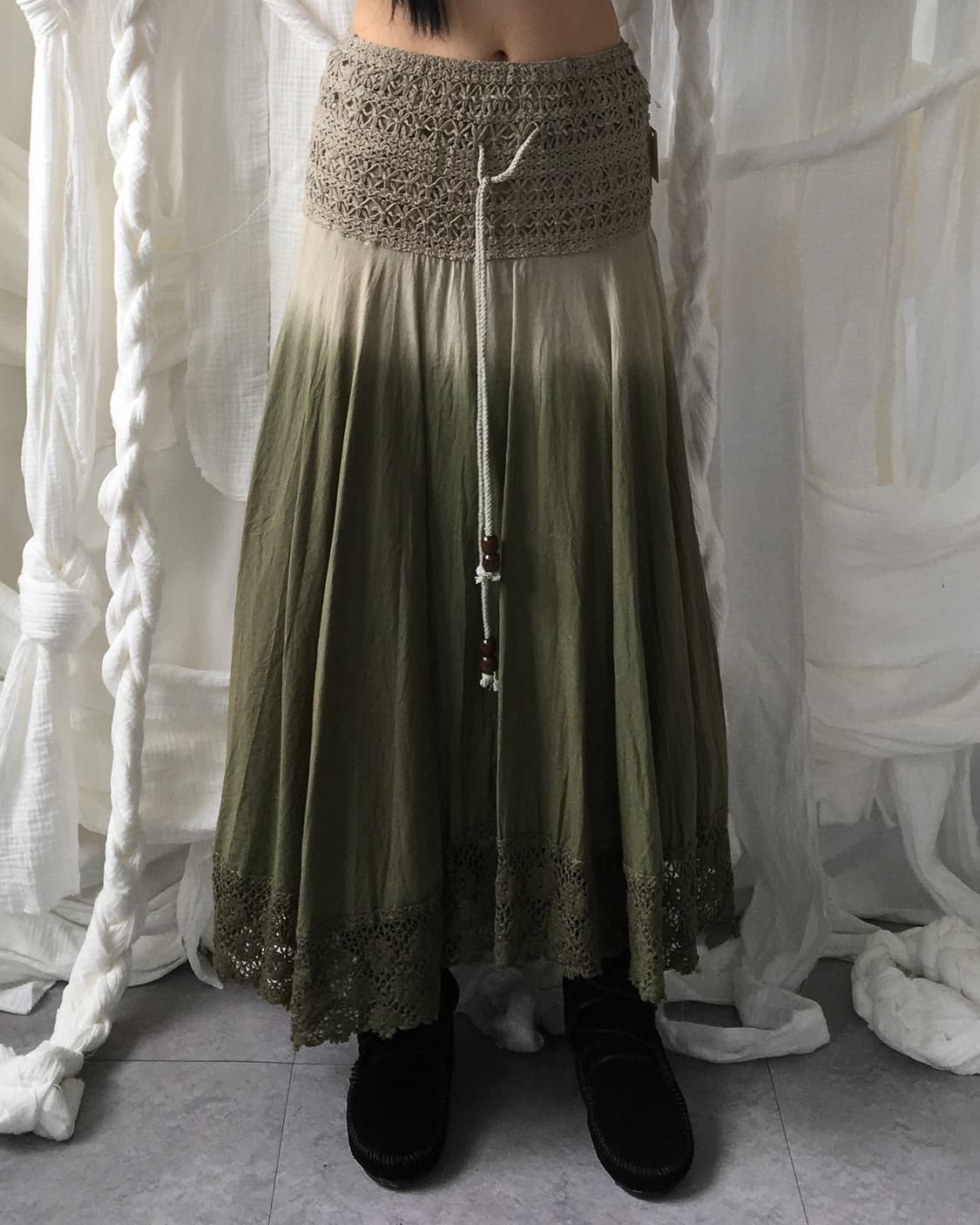 Dyed crochet point skirt 상품이미지7