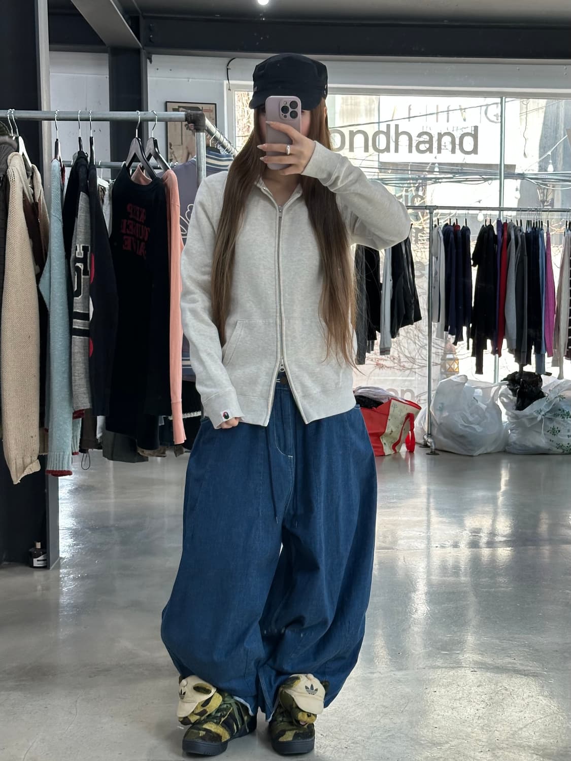 베이프 PIRATE 마일로해적 투웨이 오트밀 후드집업 상품이미지4