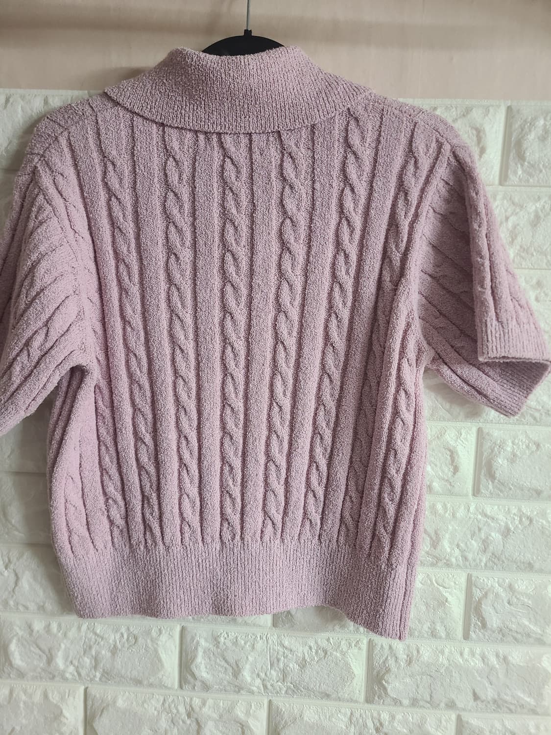 로라로라 케이블 반팔 크롭 니트 상품이미지4