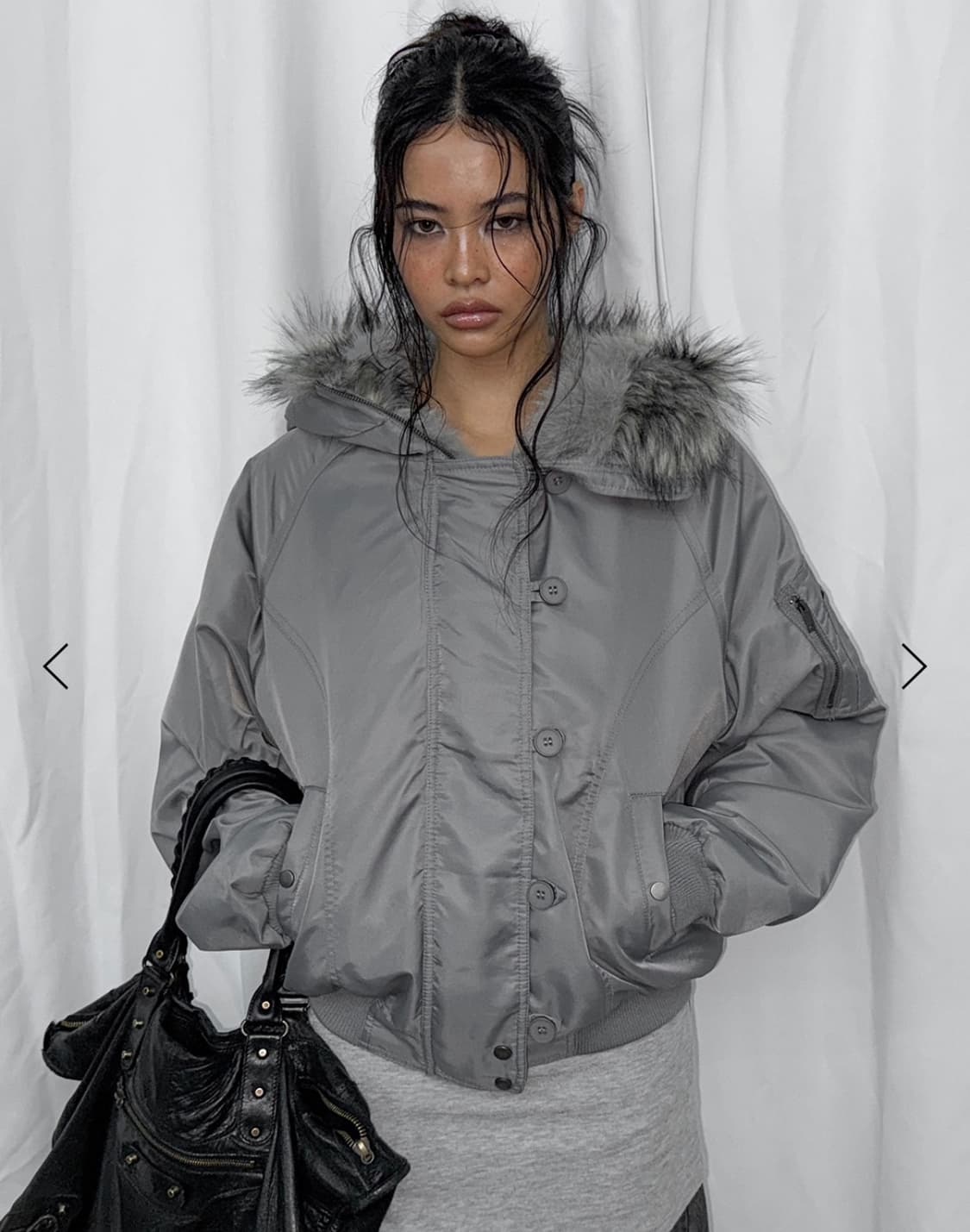 블랙업 퍼자켓 퍼점퍼 상품이미지1