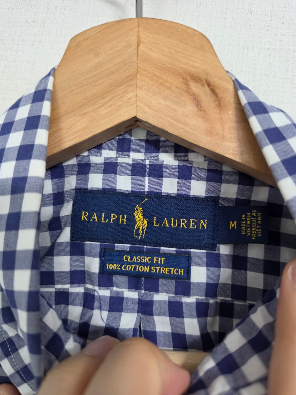 폴로 랄프로렌 깅엄 반팔 체크 셔츠 M 상품이미지2