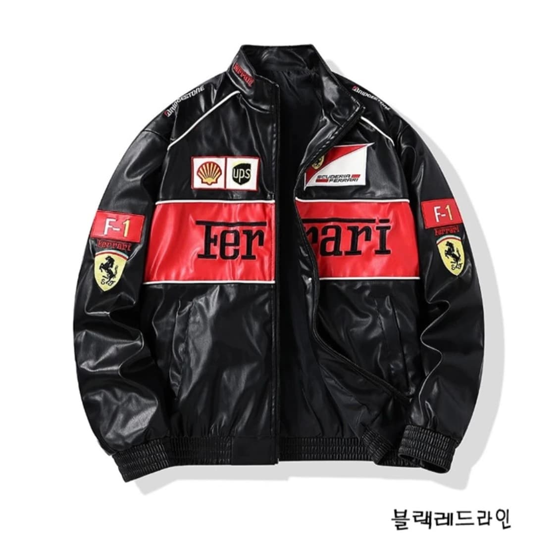 빈티지 페라리 풀 자수 레더 레이싱 자켓 (100) 상품이미지1