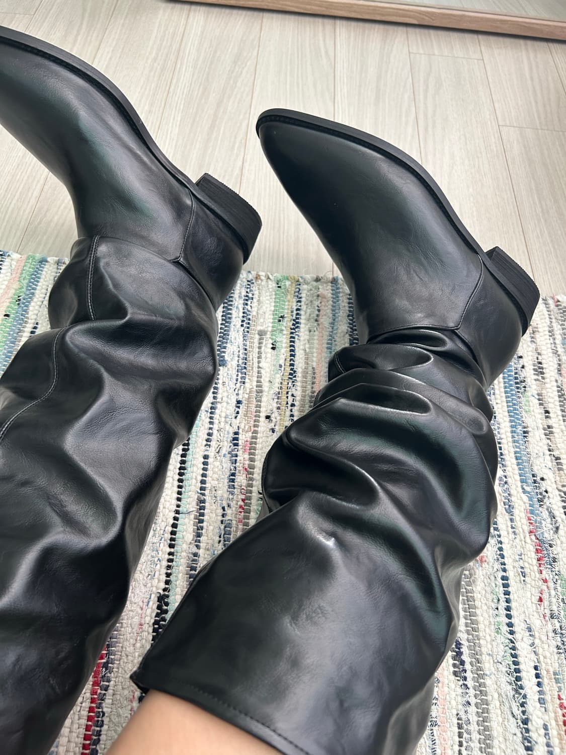 Cider 블랙 롱부츠(새상품) 상품이미지2