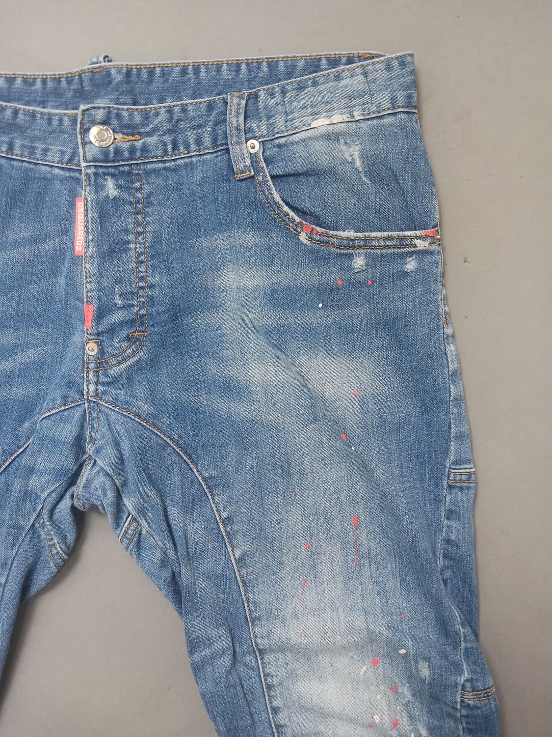 [34] 디스퀘어드2 네온페인팅 타이디 바이커진 청바지 상품이미지4