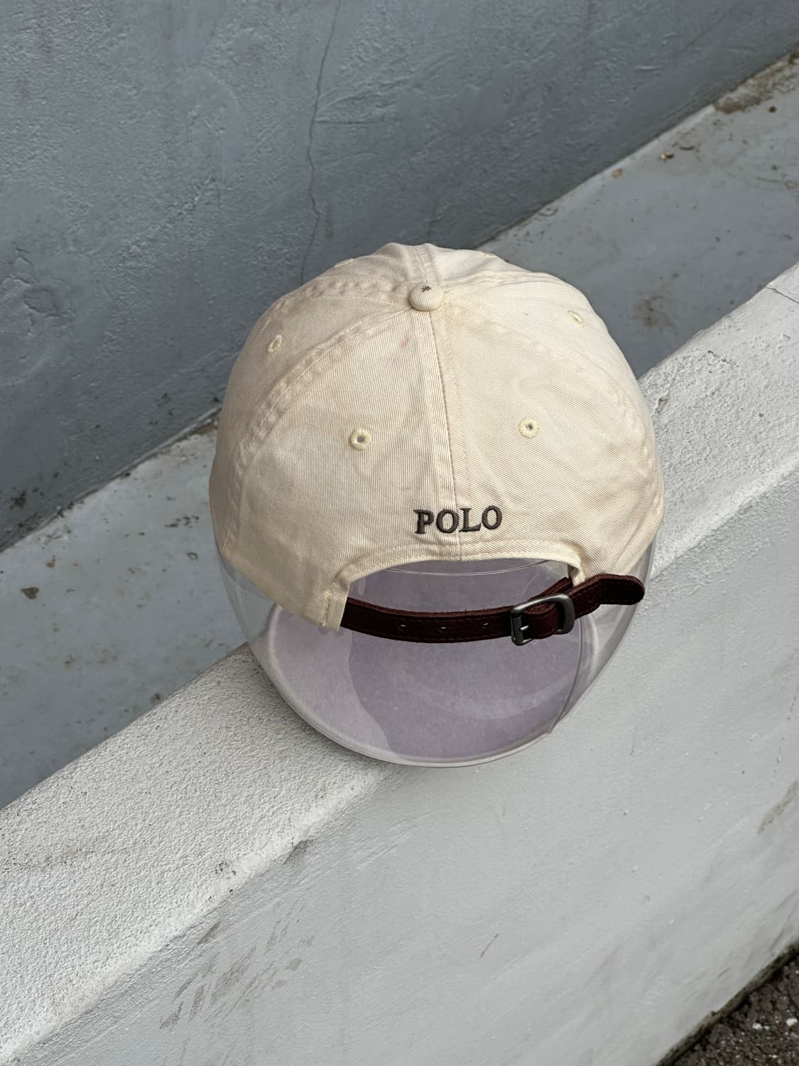 [M] 90s 폴로 랄프로렌 아이보리 볼캡 모자 상품이미지4