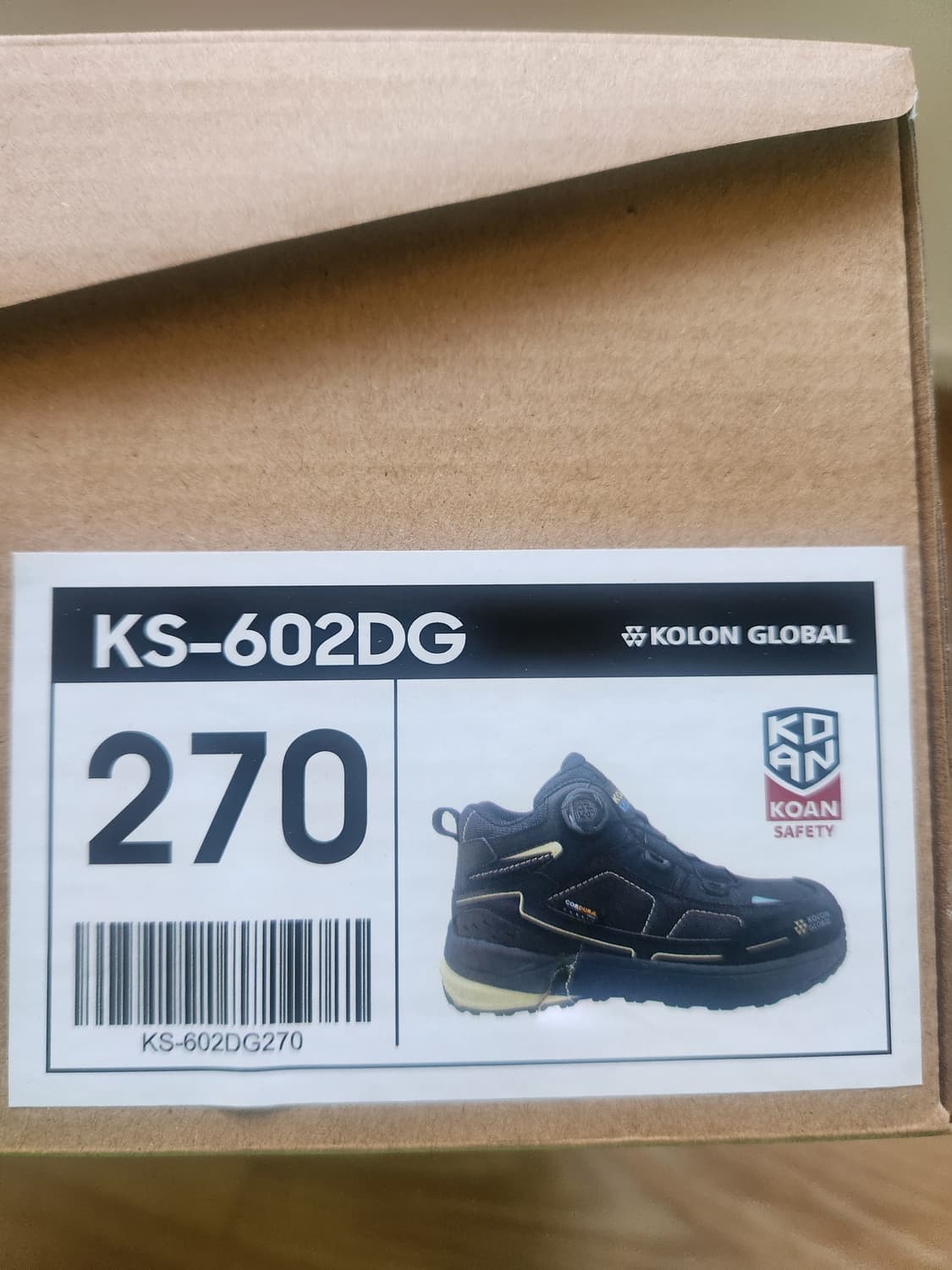 코오롱 KOAN 안전화 블랙 270mm 새상품(신형) 상품이미지7