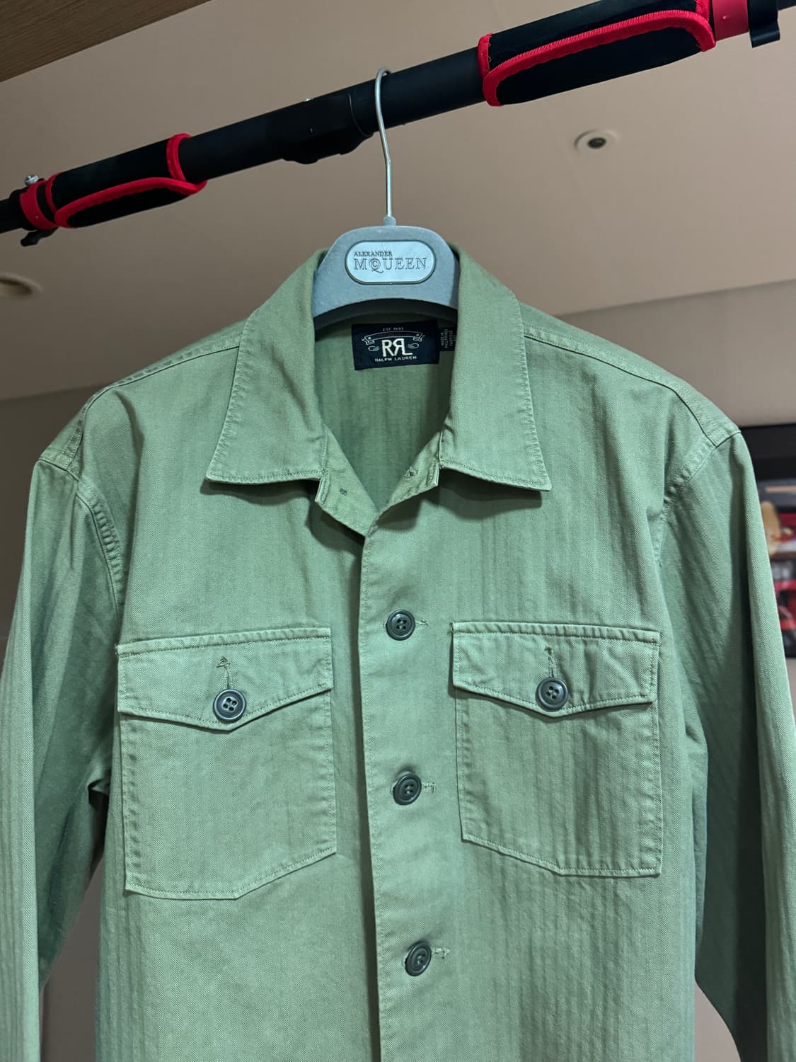 (M) RRL 헤링본 오버 셔츠 자켓 폴로  상품이미지2