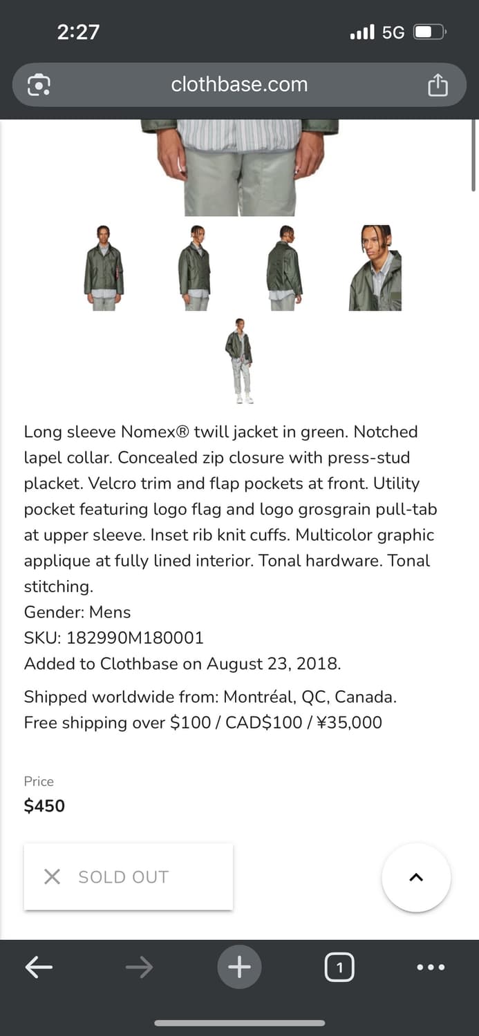 알파인더스트리 X LANDLORD 크롭 플라이트 자켓 상품이미지6