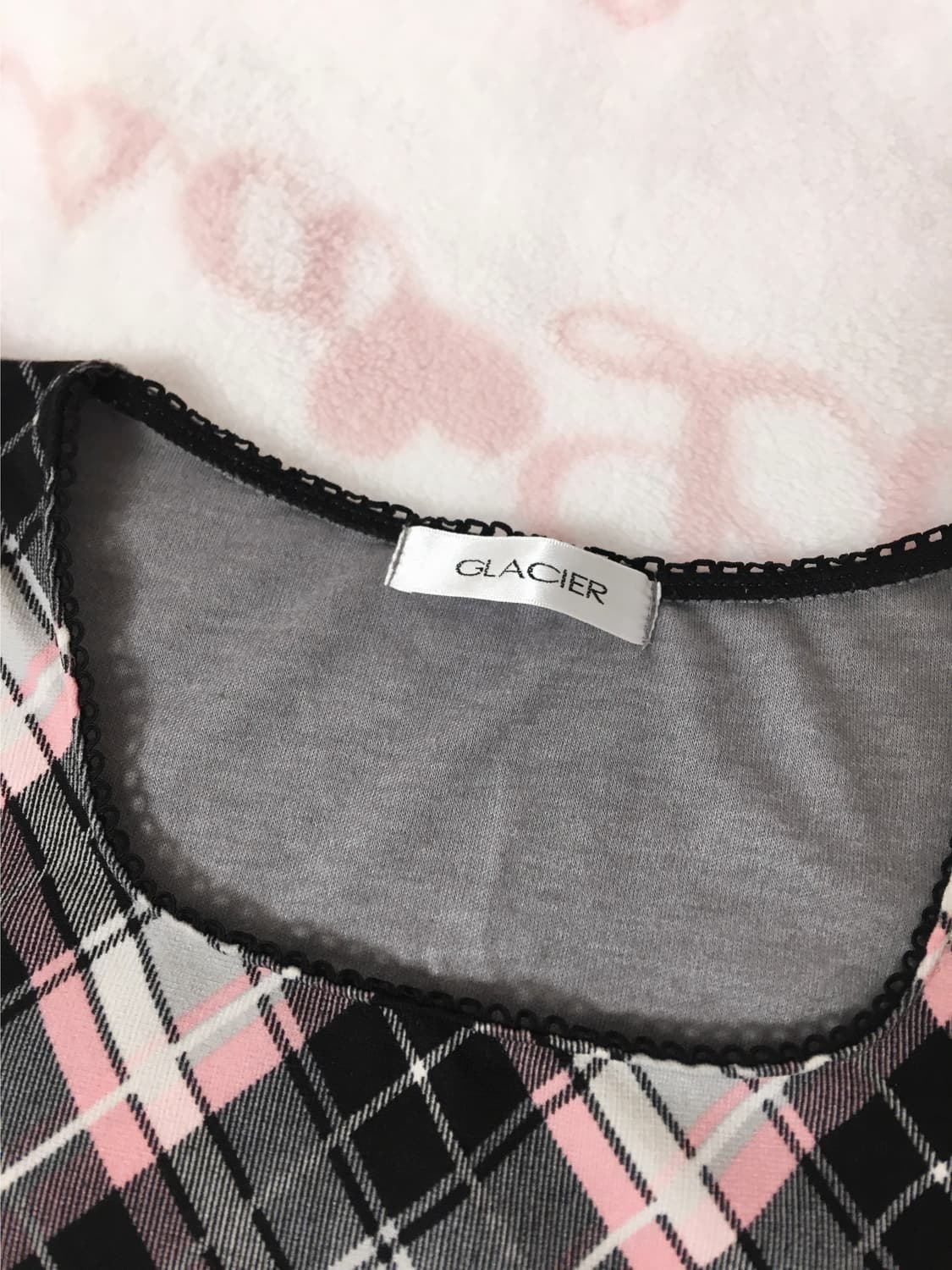 Glacier 체크 리본 퍼프 탑 히메갸루 로맨틱갸루 리즈리사 트랄라라 상품이미지2