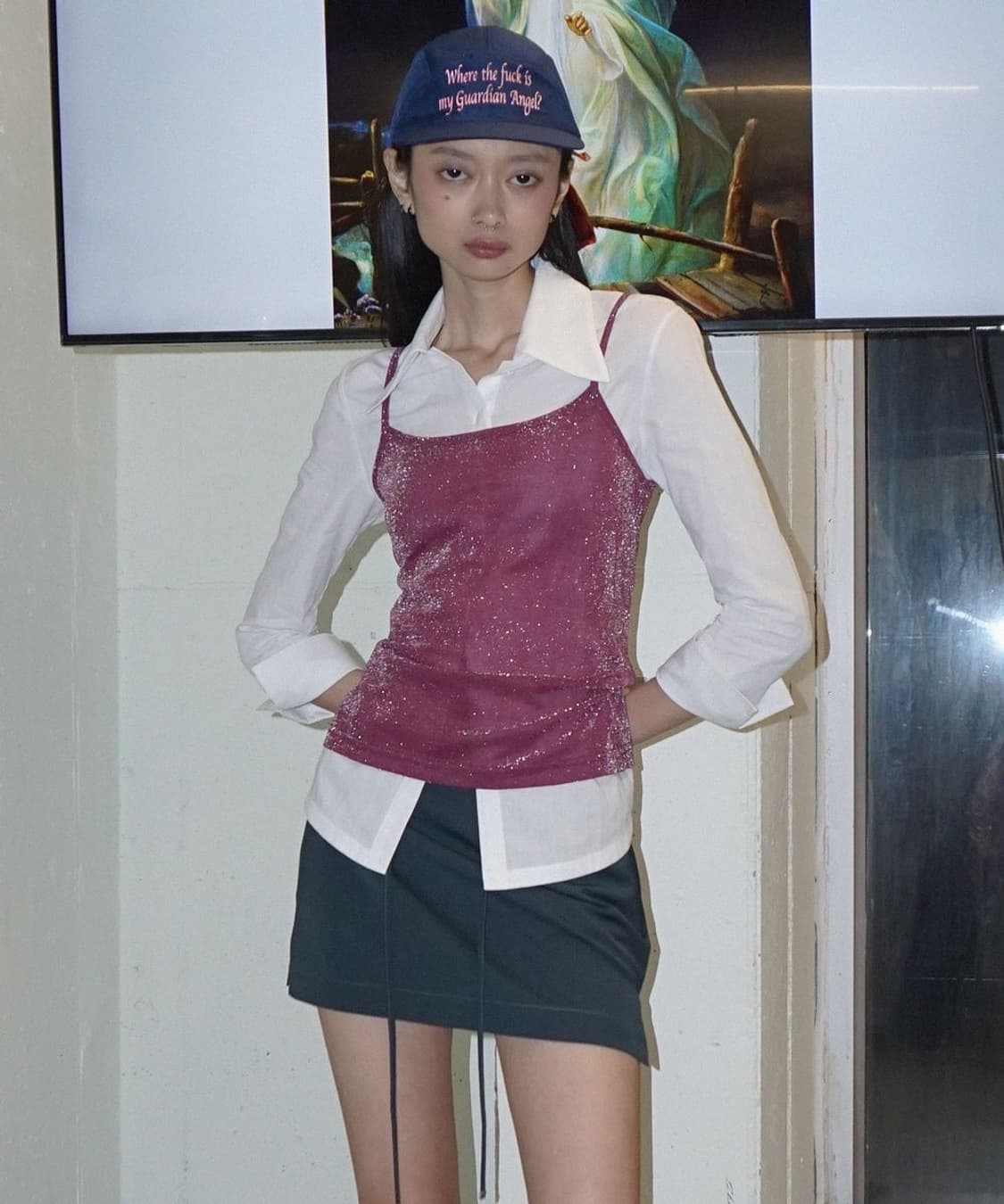 스컬프터 Guardian Angel Nylon Camp Cap Navy 상품이미지2