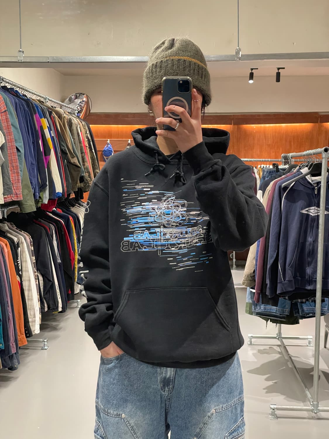 러셀 프린팅 후드 티셔츠    상품이미지1