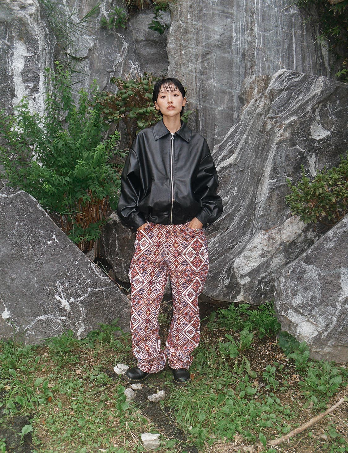 자카드 패턴 팬츠 상품이미지1
