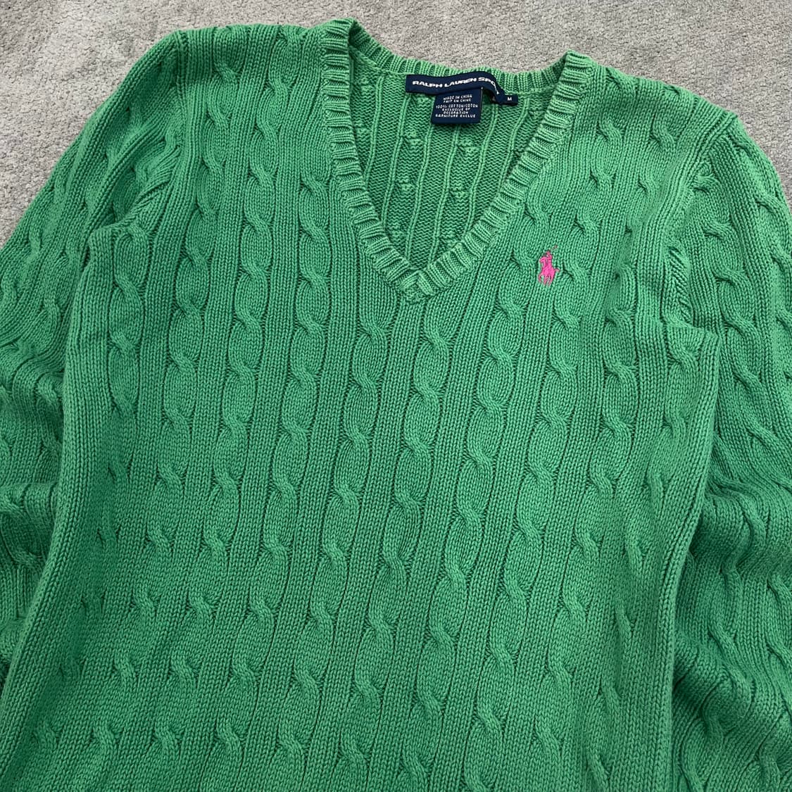 M 랄프로렌 스포츠 그린 케이블 니트 상품이미지2
